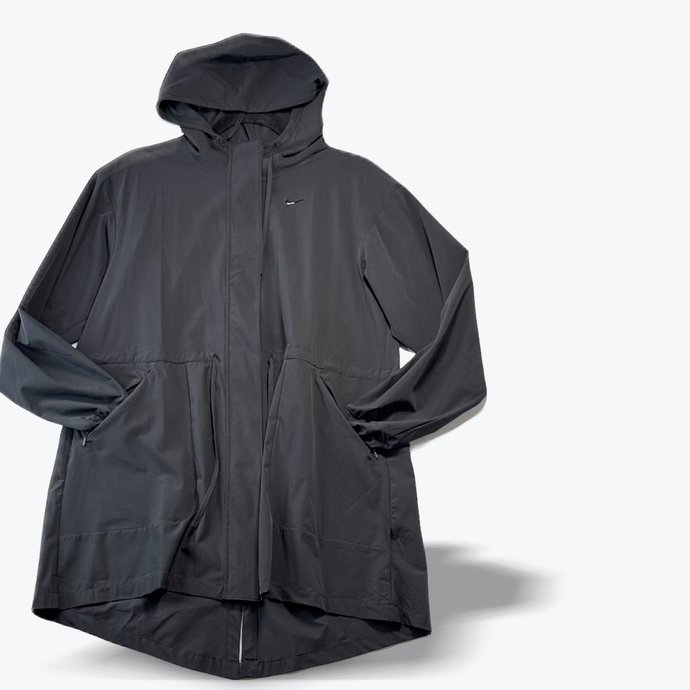 Nike Anorak Jacket Sportswear Hooded Windbreaker Woven Black Womens XS